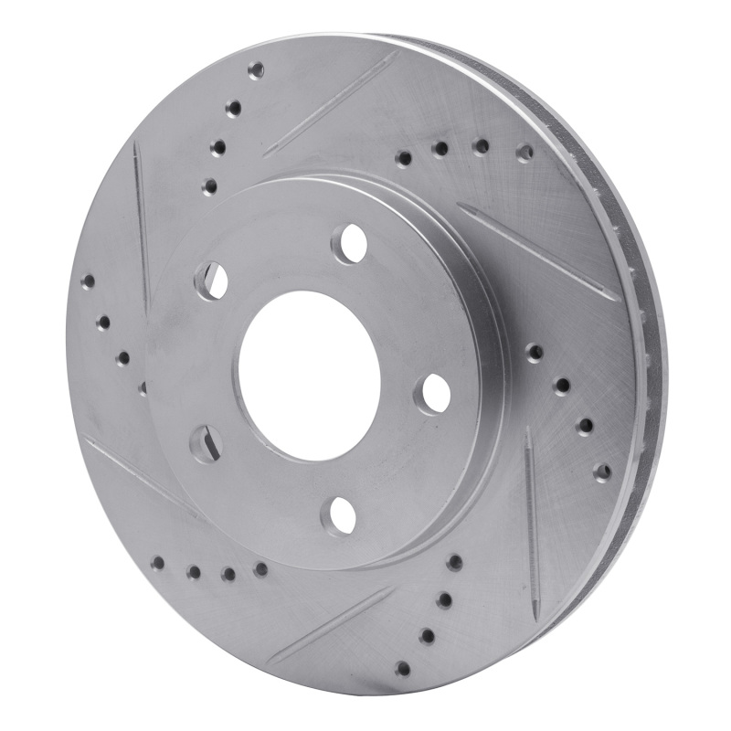Buick Regal Brake Rotor (1) - Front Left - R1 Concepts - Drilled & Slotted - Silver - `97-`05